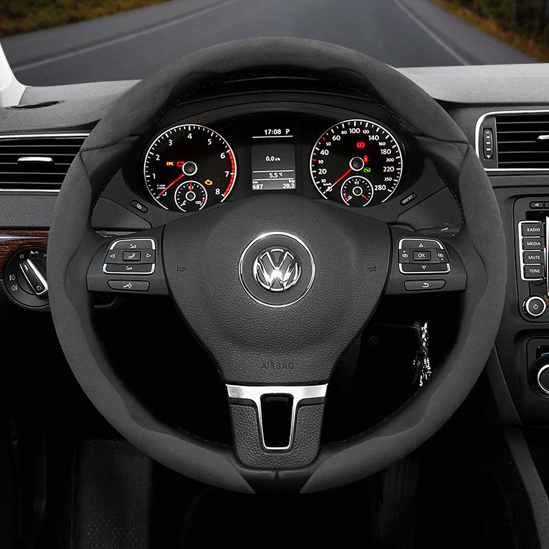 Подходит для Volkswagen Нескользящая Пряжка Сегментированная Замшевая Накладка на Руль Подходит для Polo Golf 5 6 7 Gol Cc Passat B6 B8 Jetta Scirocco T4
