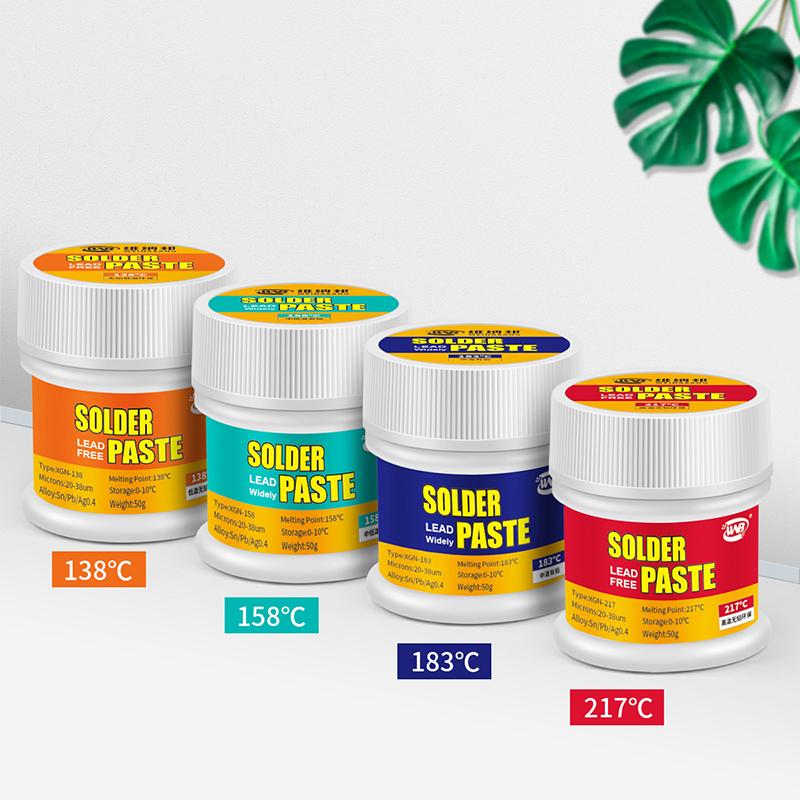 50 г паяльной оловянной пасты 138/158/183/217 ℃ температура плавления сварочный флюс крем для телефон материнская плата PCB SMT BGA ремонт и переделка инструменты