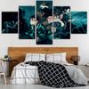 Printing Modular Painting 5 Piece HD Swordsman Anime Boy Picture Demon Slayer Kimetsu No Yaiba Poster Canvas Wall Art Home Decor