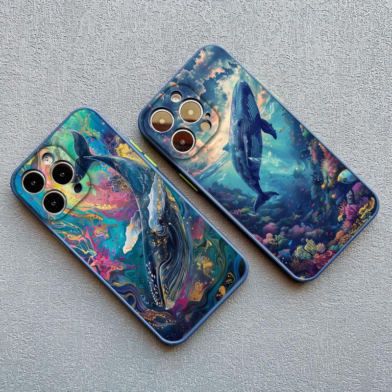 Чехол для телефона «Китовый акула в космическом океане» для iPhone 16 15 14 11 12 13 Mini Pro Max Чехол 15 14 7 8 Plus X XR X Fundas Оболочка