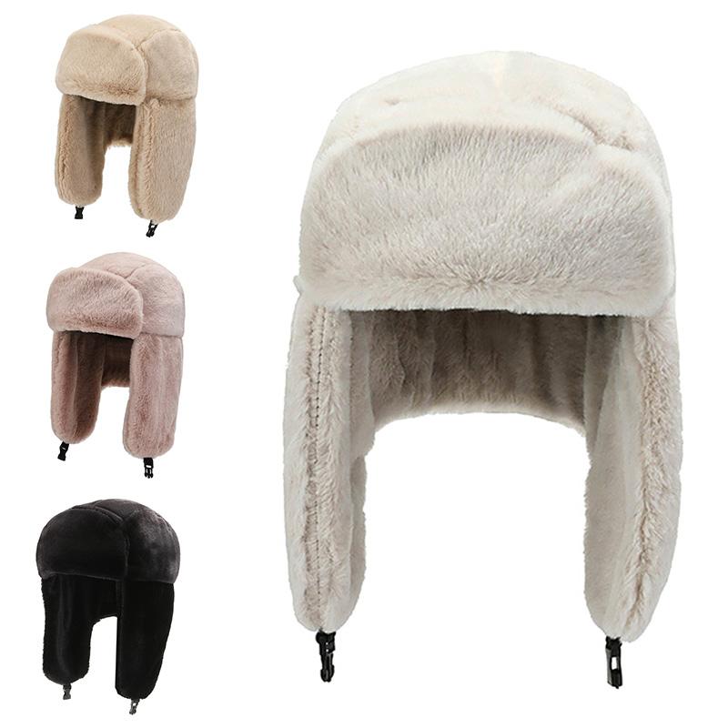2020Thick Plush Bomber Hat for Men Women Russian Snow Caps Earflap Bonnet Winter Warm Trapper Hats Windproof Keep Warm Cap