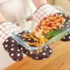 Пара 2 шт. утолщенных клетчатых теплоизоляционных перчаток для микроволновой печи в пасторальном стиле, перчатки для микроволновой печи, перчатки для защиты от ожогов