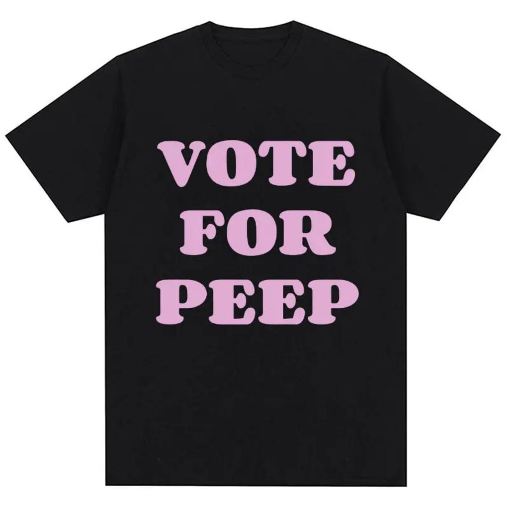 Футболка рэпера Lil Peep Смешная Голосуй за Peep Мужские футболки Мода Хип-Хоп Высококачественный Хлопок Оверсайз Футболка Уличная одежда