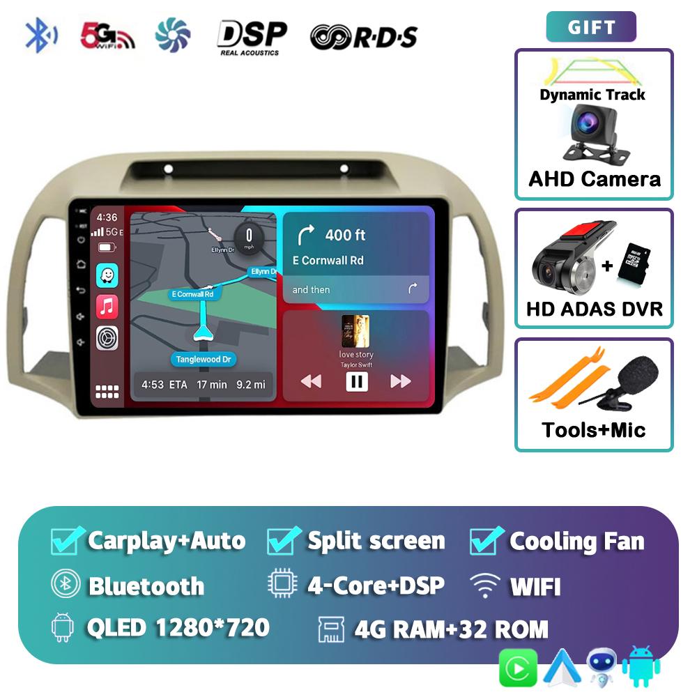 Android 14 Carplay Авто Автомагнитола Для Nissan March Micra K12 2002-2010 Навигация Авторадио Аудио Мультимедиа Видеоплеер Стерео