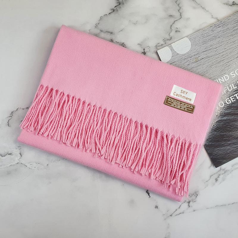 200 * 70 см толстый однотонный женский кашемировый имитационный шарф для зимы роскошная женская шерстяная шаль