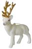 Ecru Velvet Reindeer Pendant with Gold Antlers