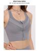 Plus Size Shockproof Sports Bra for High-Intensity Yoga & Running - Women's Front Zipper Fitness Vest