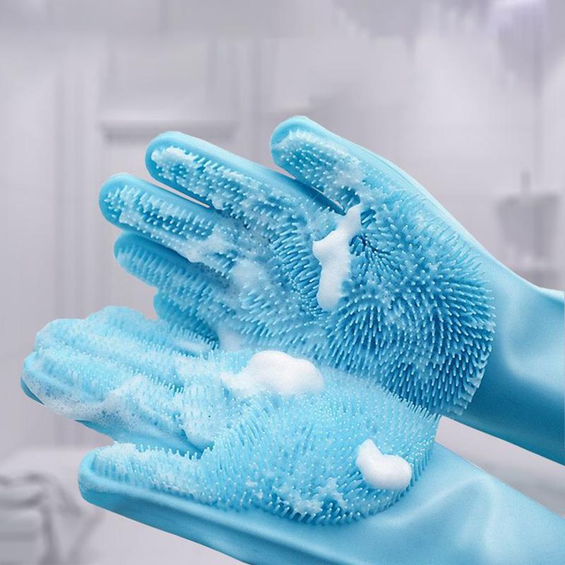 Pet Grooming Cleaning Gloves Dog Cat Bathing Glove Anti-scratch Anti-bite Pet Bath Gloves Soft Silicone Hand Protection Tool