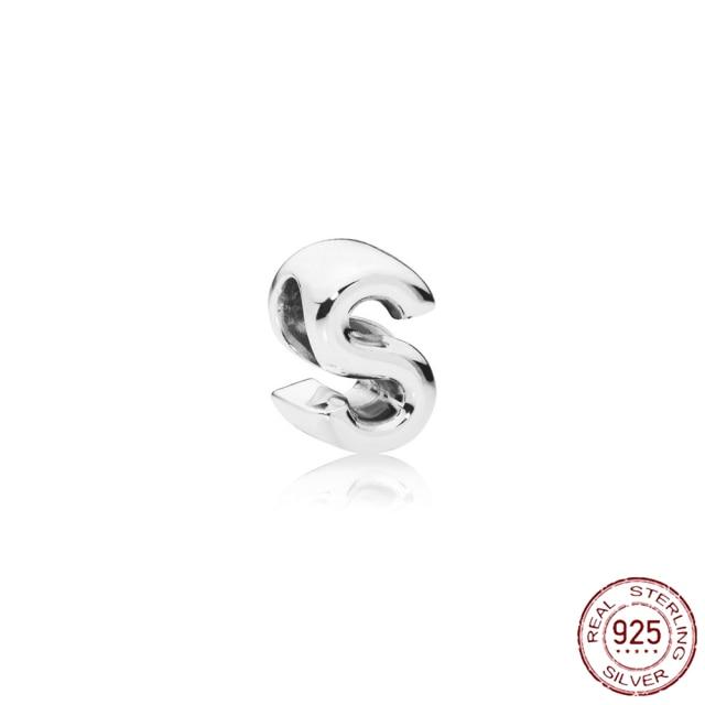 Браслет-подвеска из серебра 925 пробы с буквами AZ и буквами, бусины с именем для женщин, DIY кулон, изготовление ювелирных изделий