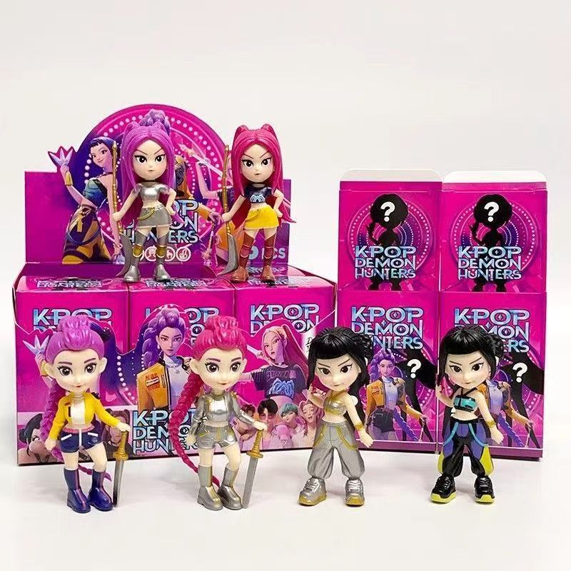 Hot Anime Figure K-pop Demon Hunters with Box Kawaii Boys Girls Gifts for Kids Fans Halloween Christmas Figure Decorative Gifts