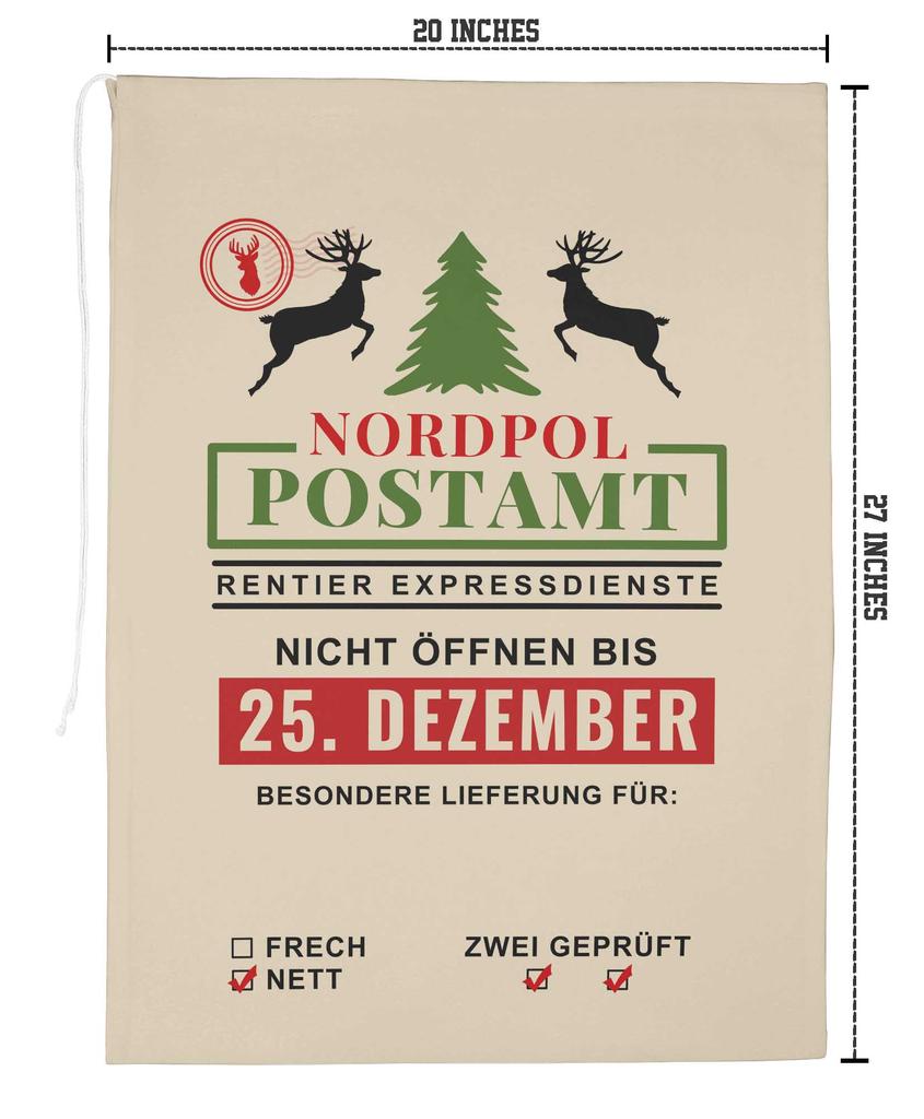 Printtoo Упаковка из 2 специальных рождественских мешков со шнурком, очень большого размера, для многоразового хранения рождественских подарков, 27x20 дюймов