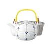 Ale-net Teapot, 12.2 X 9.8 Cm, 560cc, Tokusa Round Pattern Blue DB, No. 4, with Stainless Steel Tea Strainer, Porcelain, Stylish