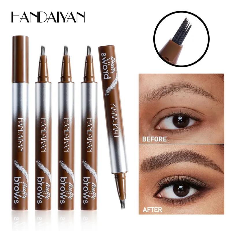 Квадратная кисть Wild Liquid Eyebrow Pen Натуральная водостойкая стойкая 4D ручка для татуажа бровей, похожая на волоски Жидкая бровь Корейский макияж