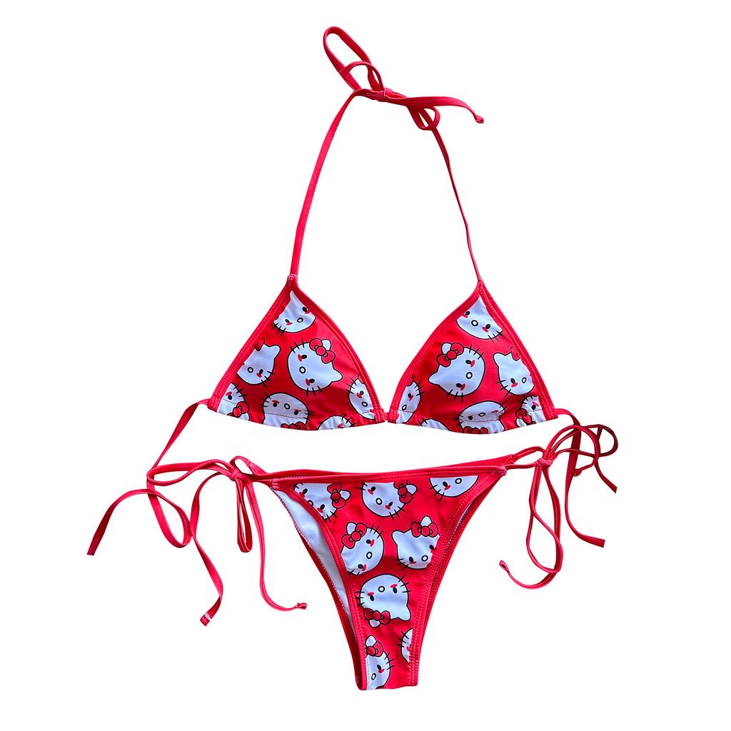 Женский раздельный купальник Купальник на бретельках Подкладка для купальника Купальник с открытой спиной Раздельный купальник Жилет с трусами Узкий Купальный комплект в полоску