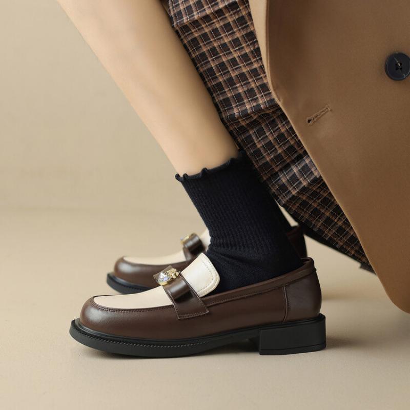 Новые удобные женские лоферы размер женской обуви повседневные с легким вырезом на низком каблуке однотонные резиновые с круглым носком на плоской подошве