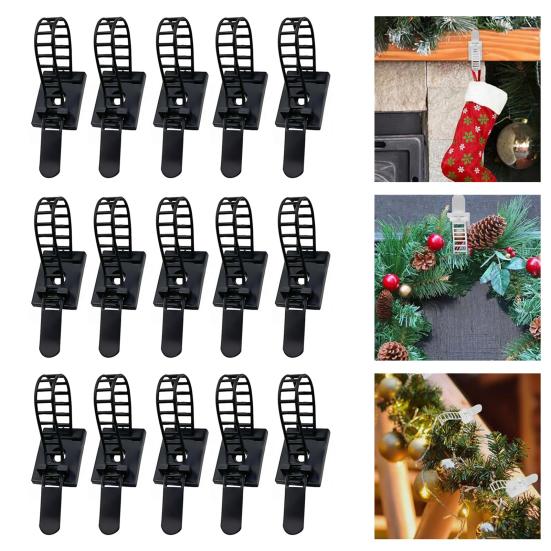 24/48 шт. рождественская гирлянда, вешалка, регулируемые крючки для гирлянд, держатель для рождественских чулок, многоразовые клейкие ремни для декора камина и окна
