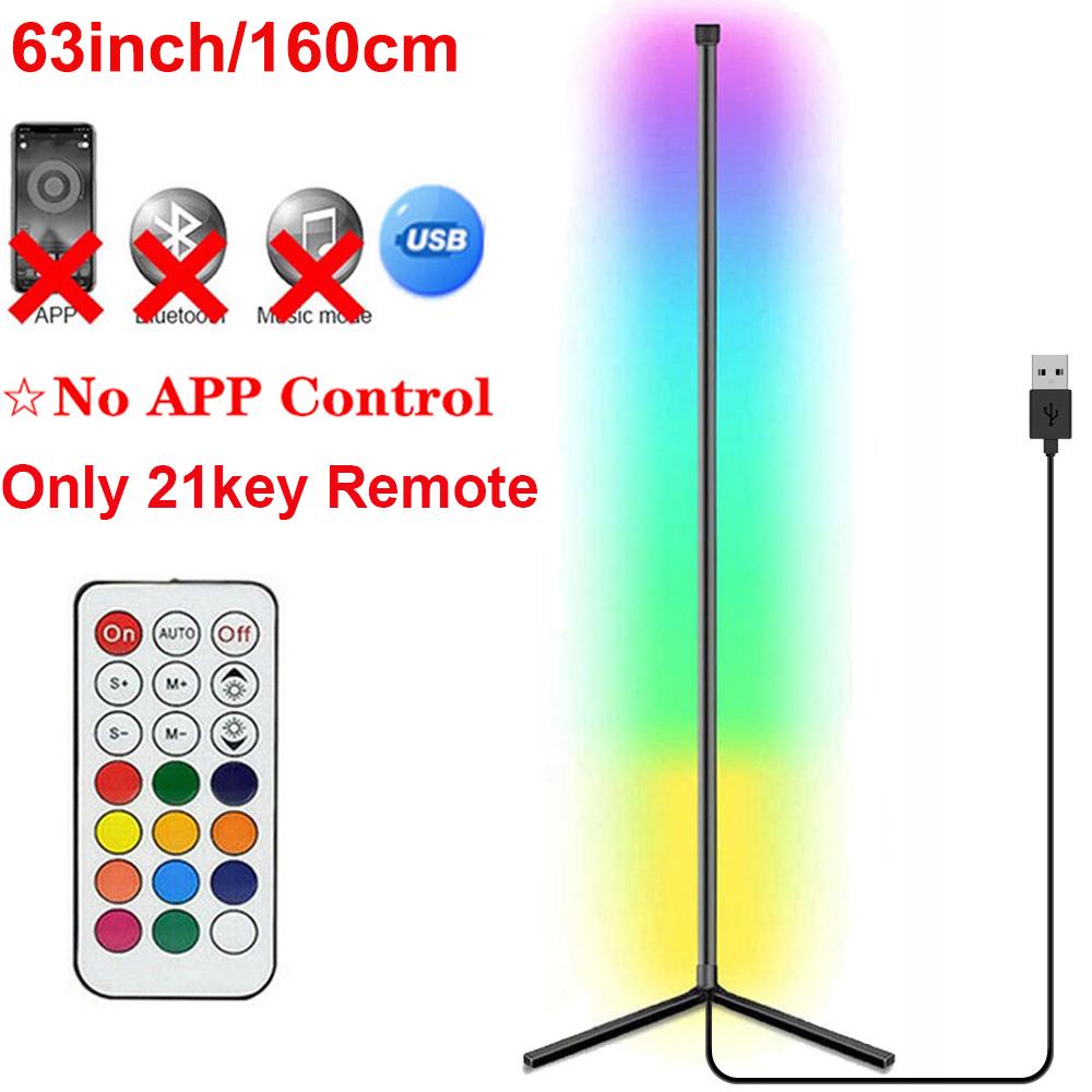 160cm Dimmable Smart Bluetooth Corner Floor Lamp RGB LED Mood Lighting Alexa Stand Light for Bedroom Gaming Living Room Decor
