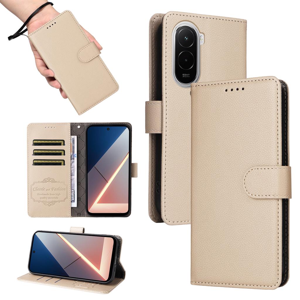 Для Xiaomi Poco M7 4G (169 мм) Чехол с RFID-защитой, 3 слота для карт, чехол для телефона из ПУ кожи с ремешком на запястье