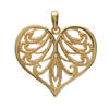 [J9600] - Gold Plated 'Love' Filigree Pendant - 28x26 Mm