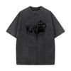Forest Coffee O Neck Washed Retro T Shirts Christmas Casual Tops Tees Short Sleeve Family Pure Cotton Washed T Shirts Mens