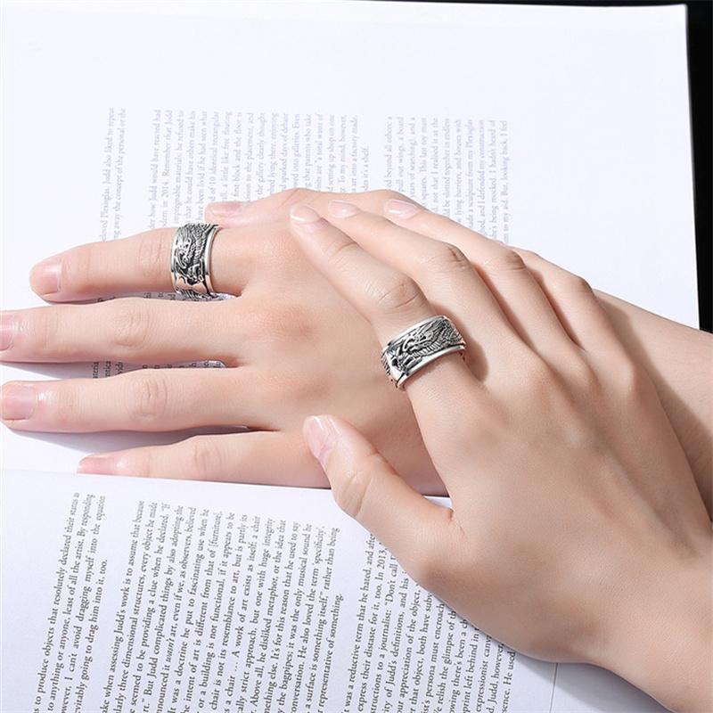 Кольцо Lucky Dragon Clouds, мужские ювелирные изделия, вращающееся винтажное индивидуальное мужское широкое кольцо для бойфренда, аксессуары на палец, разные размеры