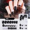 24PCS поддельные ногти многоразовые палки на ногтях нажмите на полное покрытие накладные ногти