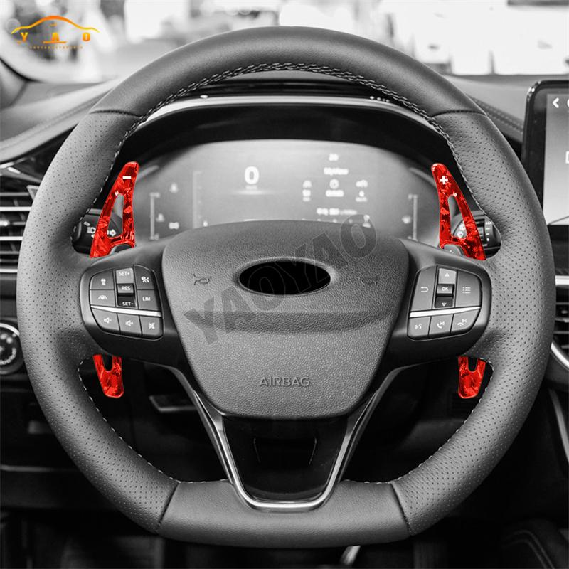 2X Gear Extension Interior Accessories ABS Shift Paddle For Ford Focus Escape Kuga 2016-2020 EVOS 2022 Steering Wheel Shifter