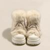 Winter Warm Snow Boots for Women Lace-Up Anti-Slip Faux Fur Lined Ankle Booties Women's Chunky Platform Plush Faux Fur Calf Comfort Short Boot Shoes