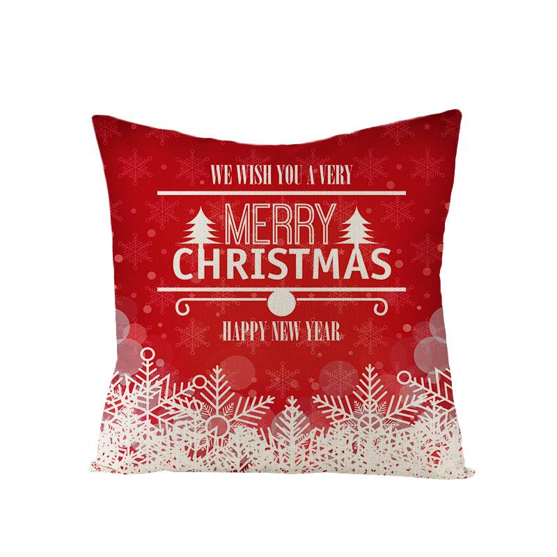 Полиэстеровая наволочка с мультяшным принтом Рождественская подушка Чехол для подушки Красный Рождественское украшение для дома