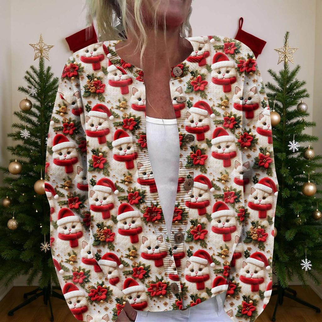 Women'S Christmas Sweater Cute Fun Christmas Sweater Fall And Winter Long Sleeve Knitted Sweater