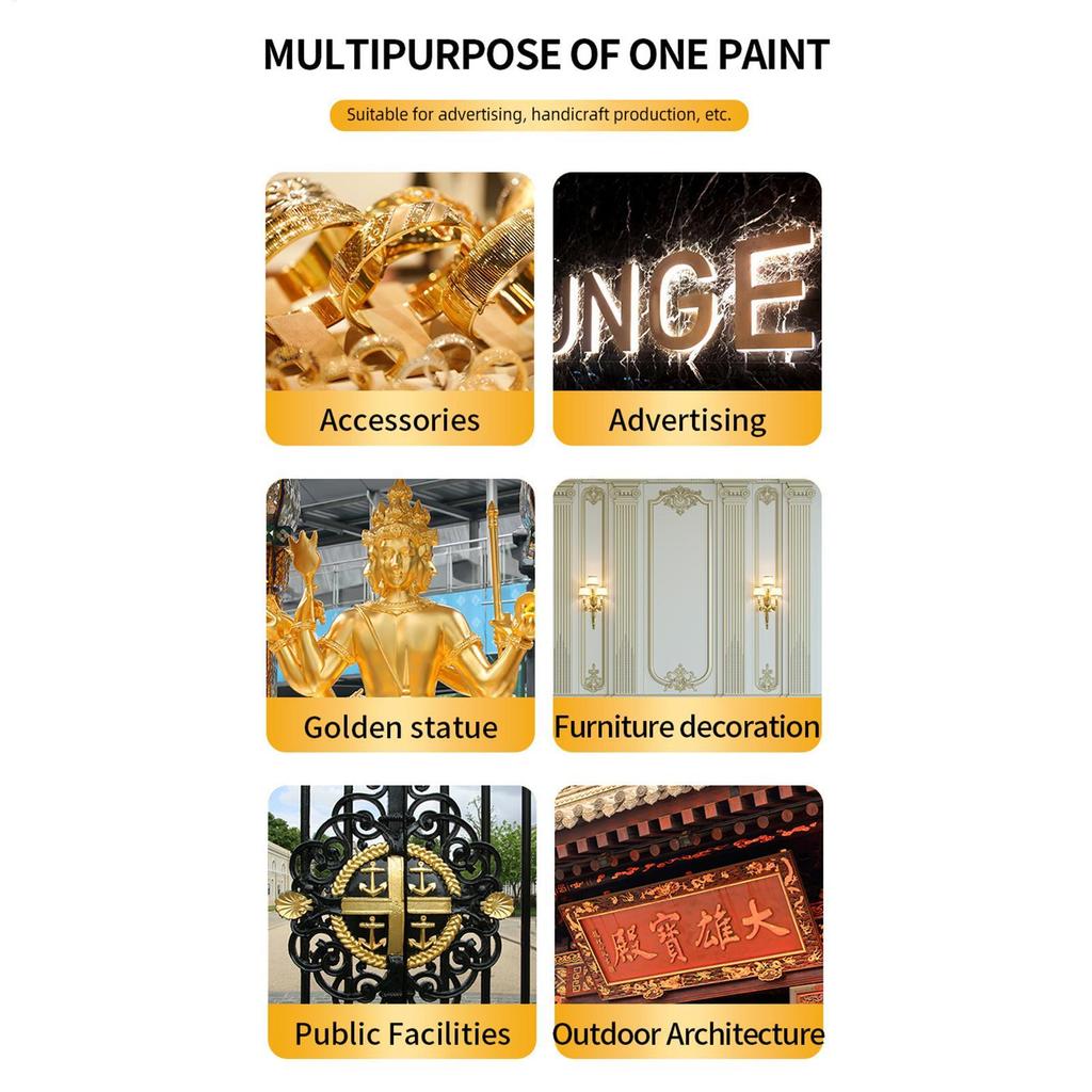 Liquid Gilding Gold Paint 300g Liquid Gold Foil Paint Quick Drying Metal Plaster and Wood Painting Easy to Apply Art Supplies
