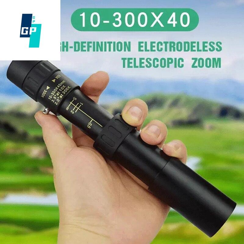 Портативный телескоп с зумом 10-300x40, высококачественный металлический монокуляр, бинокль дальнего действия, мощный профессиональный HD, для охоты и путешествий