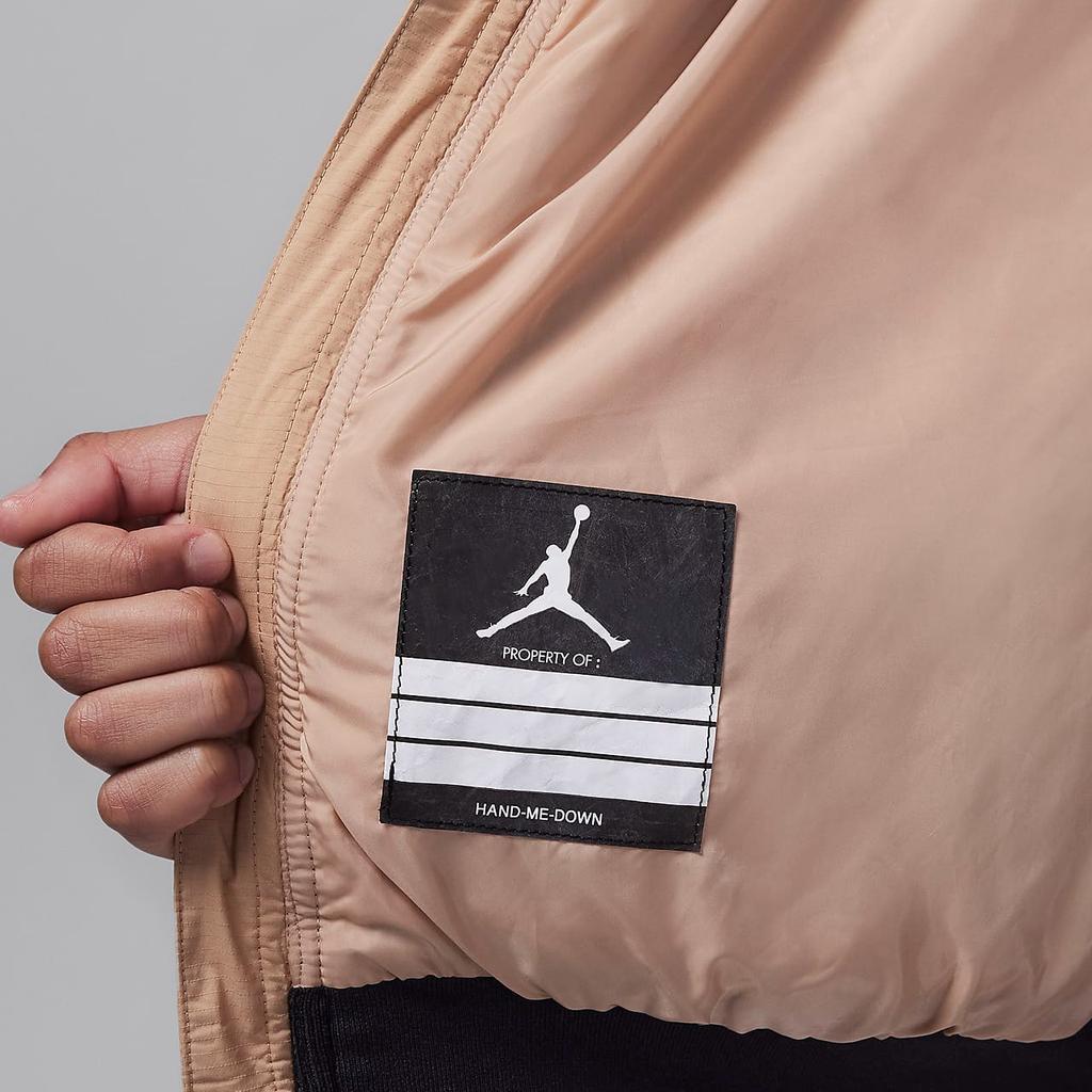 Jordan Embroidered Letter Casual Down Jacket Kids Outerwear Maize FZ6538-200