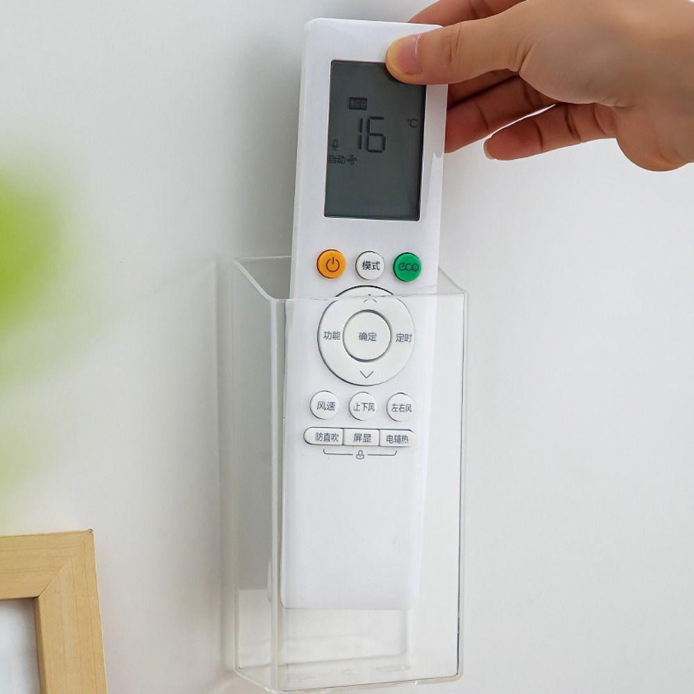 Adhesive Wall Organizer Wall Mounted Stationery Storage Box Multifunction Remote Control Holder