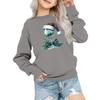 Kids' Fashion Loose-Fit Casual Long-Sleeve Christmas Print Oversized Crewneck Sweatshirt