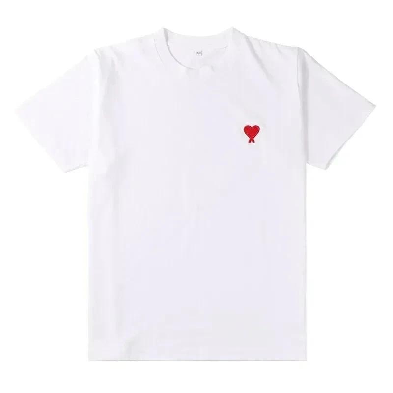 Футболка из чистого хлопка с принтом Love, свободного кроя, с коротким рукавом, женская, летний тренд, парная, свободный топ, компрессионная футболка Vszap