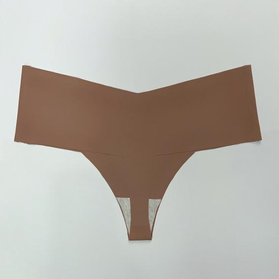 Women Panties Briefs Seamless Quick Dry Ice Silk Solid Color Anti-septic Mid Waist Thong Stretchy Butt-lifted Thin Female Underpants Underwear