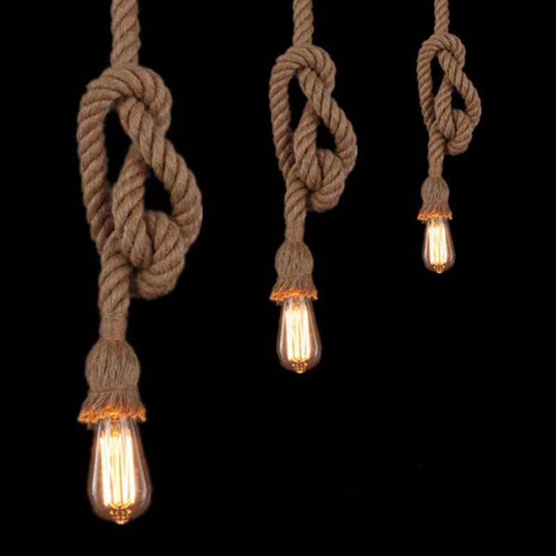 High-end Single/double Head Rope Pendant Light Lamp For Charming Vintage Dcor