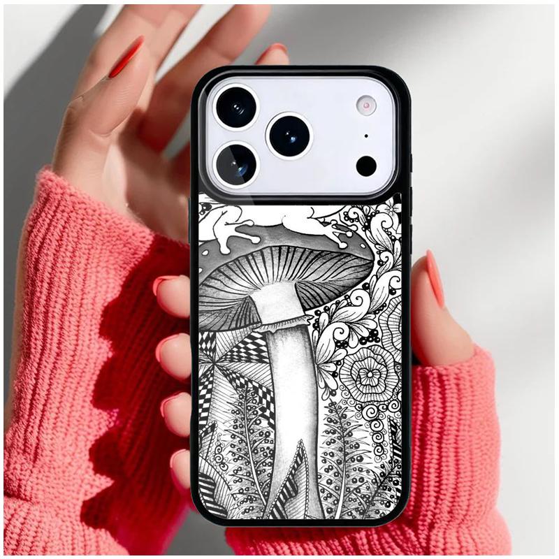 Магический гриб Лягушка Луна в стиле Cottagecore Чехол для телефона iPhone 17 16 15 14 13 Pro Max Задняя крышка для 12 11 Pro Coque