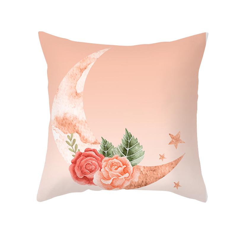 New Moon Pillow Case Peach Skin Printed Home Fabric Living Room Sofa Cushion Cover Bedroom Pillow Cover