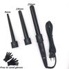 New 3 Part Hair Curling Iron Machine 3P Ceramic Hair Curler Set 3 Sizes 9mm-19mm-25mm Curling Wand Rollers With Glove Clips