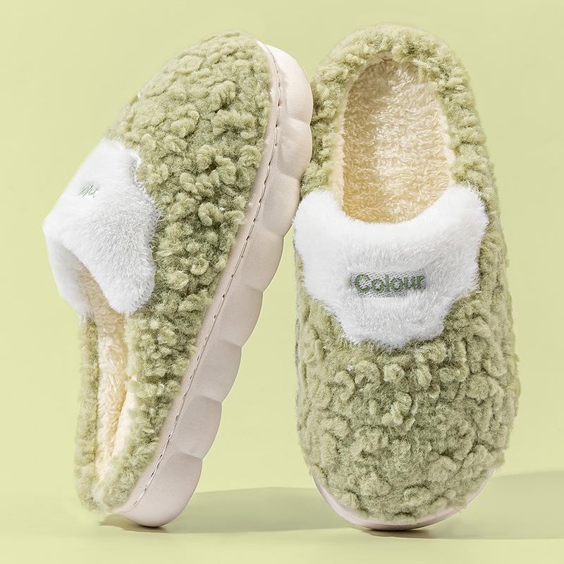 Новые осенне-зимние хлопковые тапочки женские домашние бытовые парные для дома и улицы теплые толстоподошвенные пушистые тапочки мужские