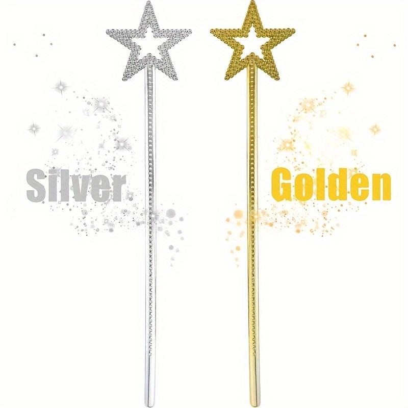 1 шт. Волшебная палочка принцессы-феи, Серебряная волшебная палочка со звездой, Палочка Глинды, Сияющая палочка ангела для девочек и взрослых, Костюм, День рождения