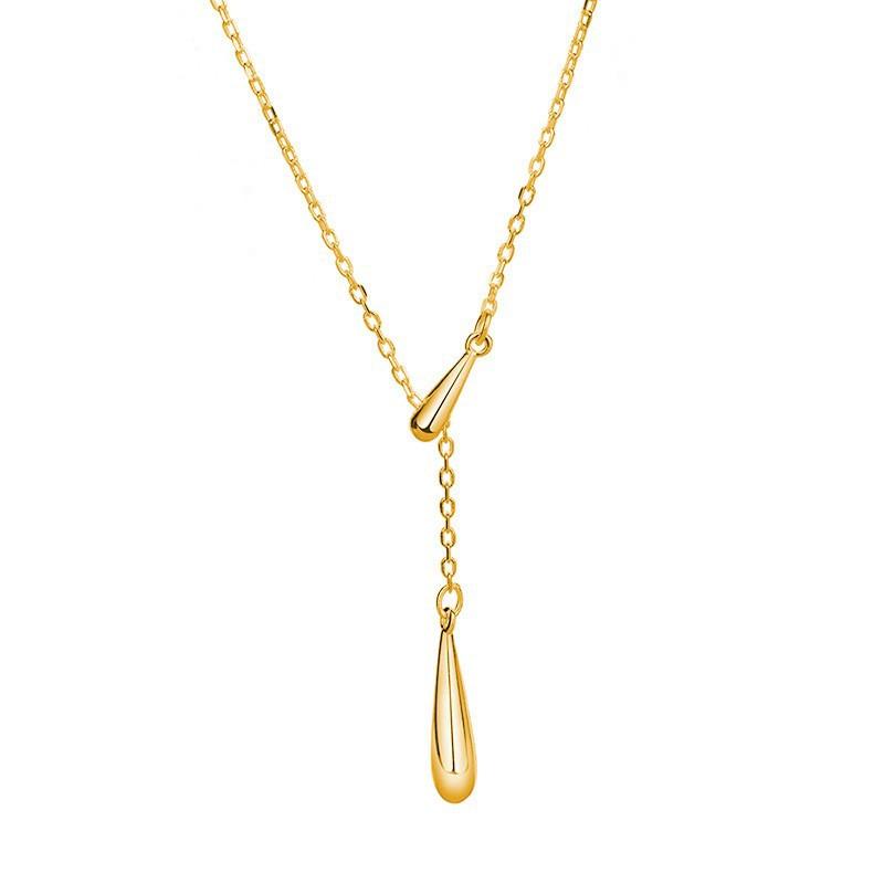 Ожерелье с каплями воды для женщин во французском минималистском и холодном стиле, регулируемое ожерелье в форме буквы Y