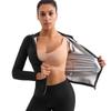 Women Sauna Shirt Sleeves Weight Loss Hot Sweat Suit Slimming Fitness Vest Body Shaper Workout Vest