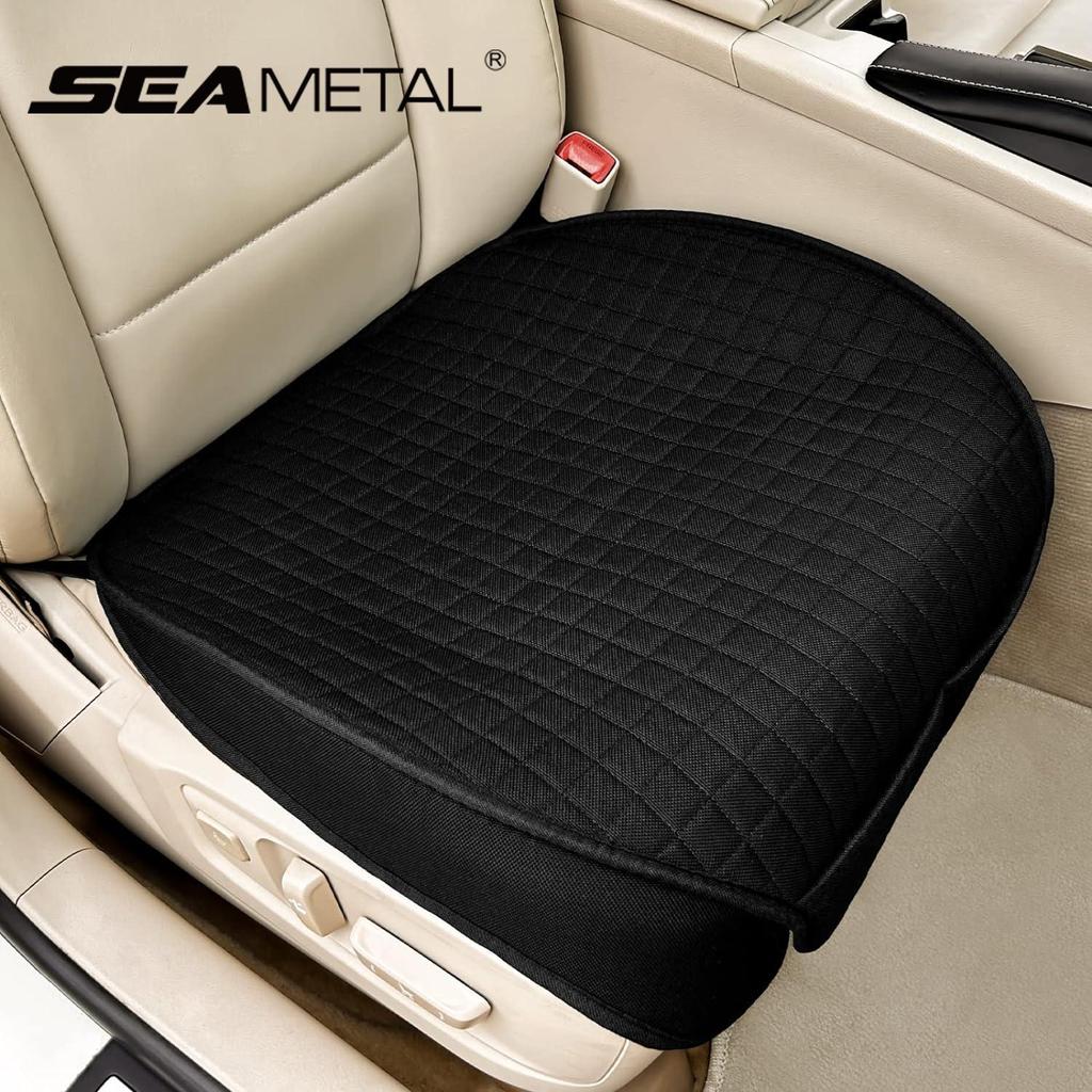 SEAMETAL Flax Car Seat Cover Four Seasons Front Linen Fabric Cushion Breathable Seat Protector Mat Pad