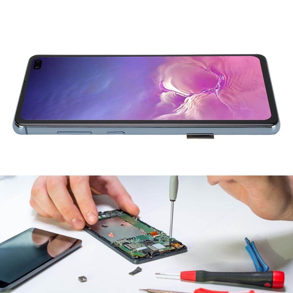 6.4 Inch Phone Screen Replacement Phone Touch Digitizer Assembly with Frame Tools for Galaxy S10 Plu