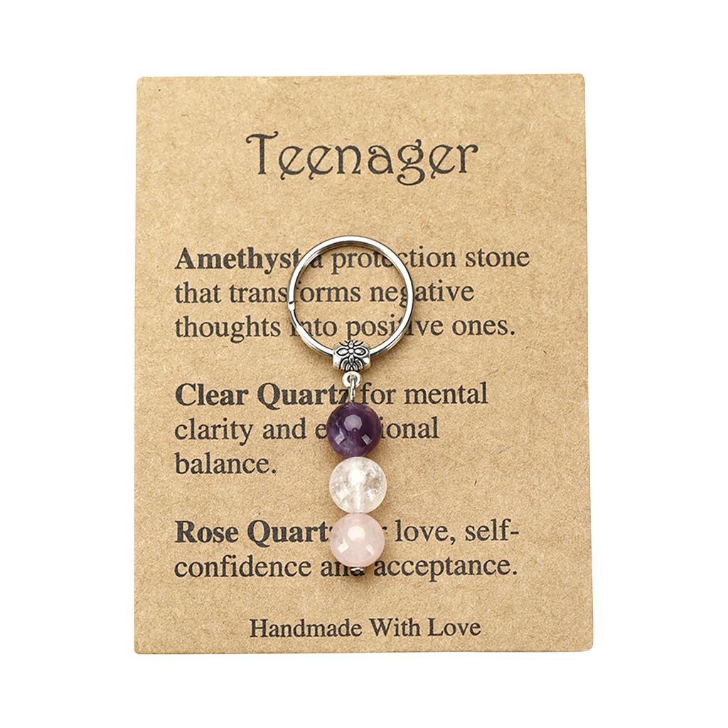 Популярный брелок с каменными бусинами, сувенирный подарочный брелок