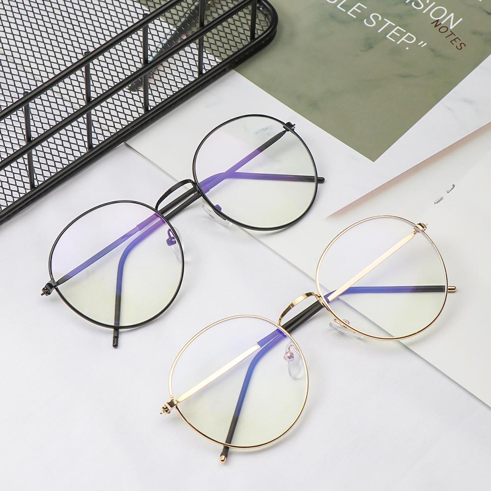 Round Vintage Ultra Light Frame Eyeglasses Protection Metal Glasses Anti-Blue Light Eyeglasses