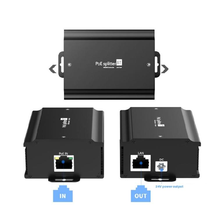 48 В в 24 В 3 А Гигабитный POE-сплиттер Автоматическое распознавание питания Промышленный металлический корпус Сетевое оборудование POE-сплиттер